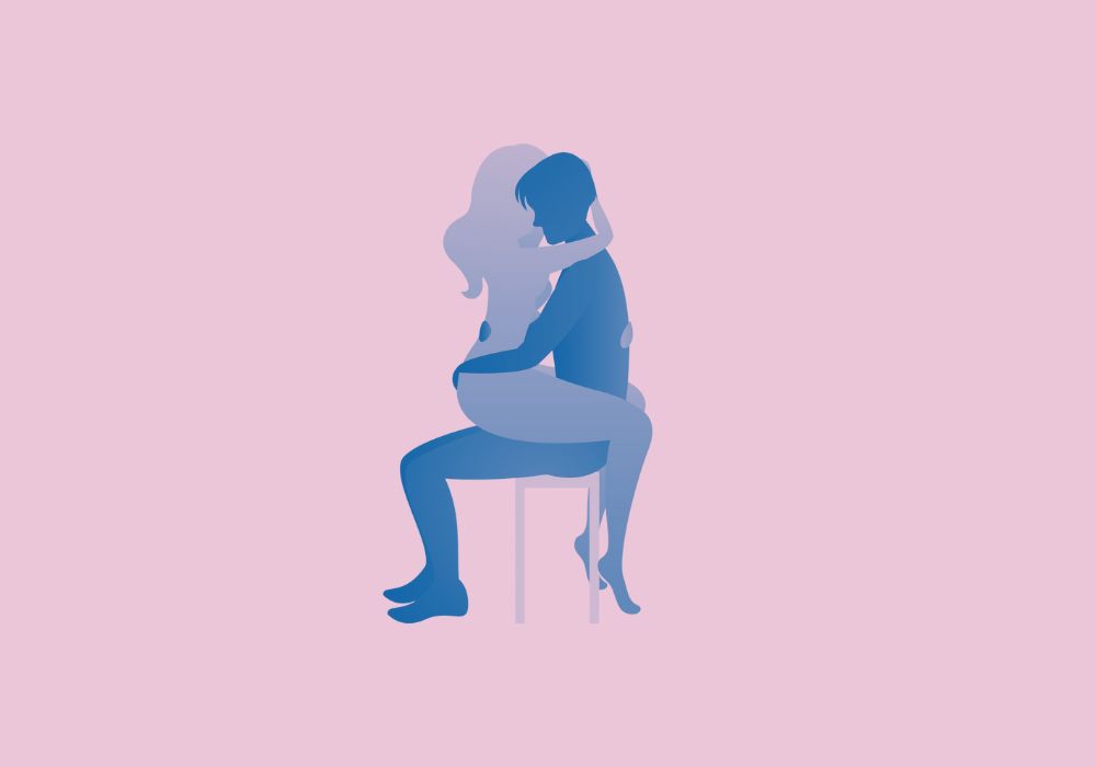 One of the best quiet sex positions, the sitting position