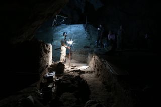 A 2014 excavation at the rock shelter site of Lapa do Santo, Brazil, where an individual dating to about 9,600 years ago was found.
