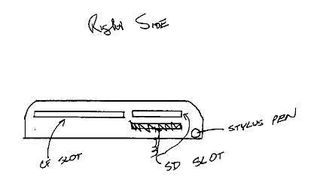 And in another sketch Alan moves the CompactFlash slot to the outside of the new Psion and ads an SD card slot.