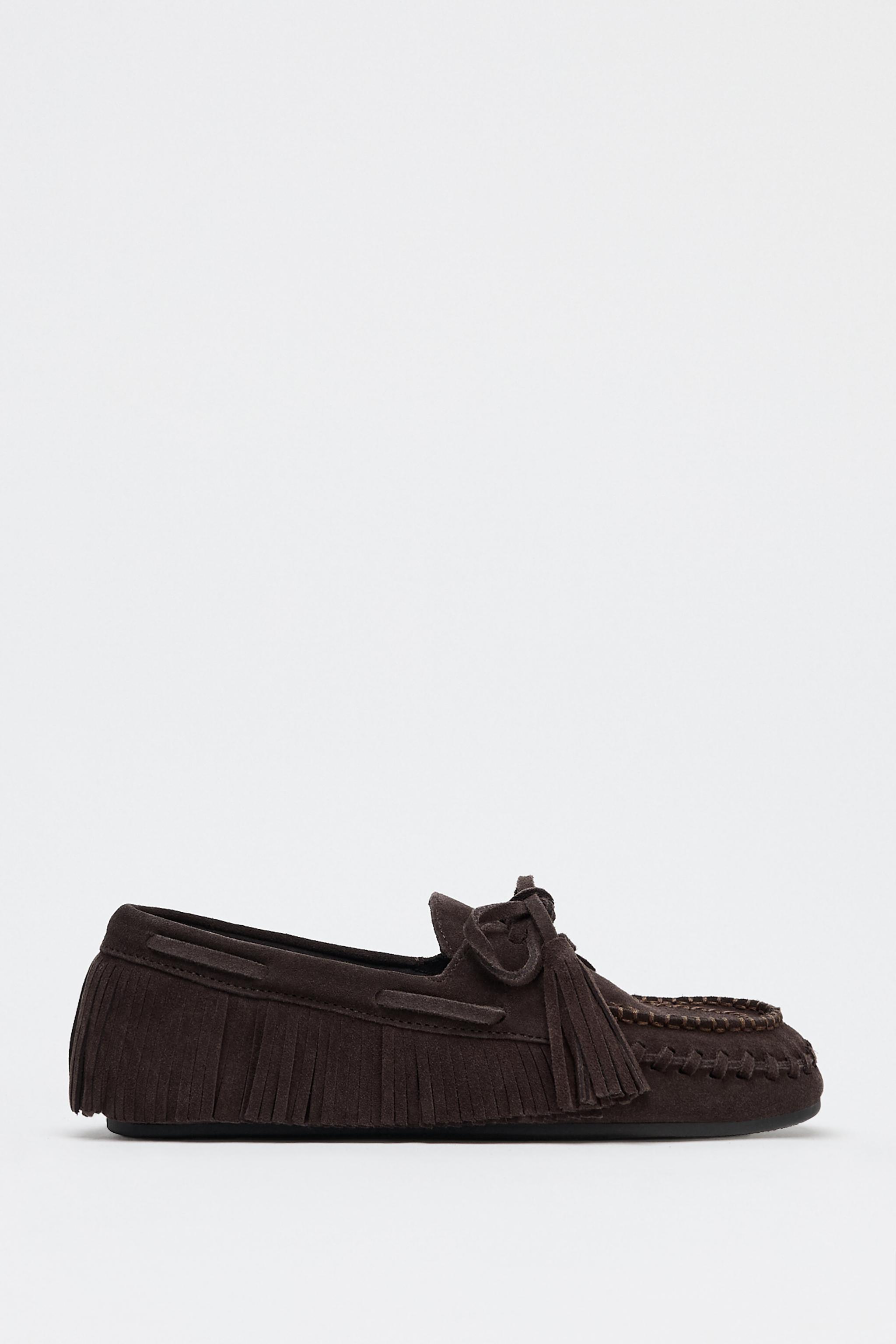 Suede Fringe Loafers