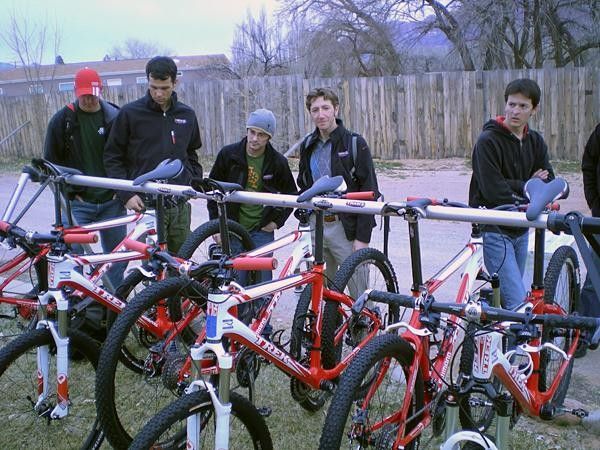 The Trek / VW team meets their new bikes for 2008.