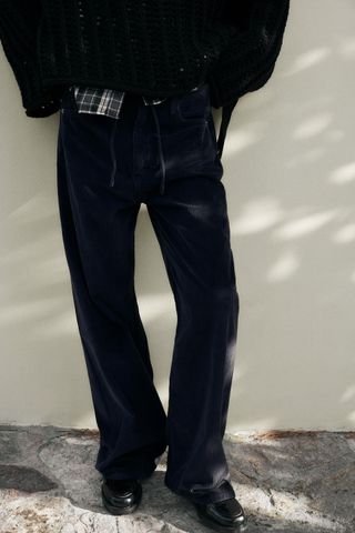 Drawstring Corduroy Pants