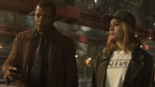 Sam L Jackson and Brie Larson in Captain Marvel