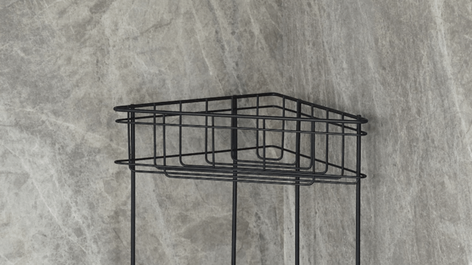 A gif of an empty and full shower caddy