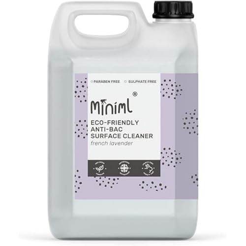 Miniml Eco Antibacterial Spray Surface Cleaner 5l Refill - French Lavender Scented Multi Purpose Anti-Bac Disinfectant Cleaning Product - Natural Plant Based Vegan Formula & Cruelty Free