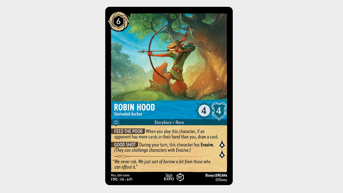 Disney Lorcana D23 Expo Robin Hood card