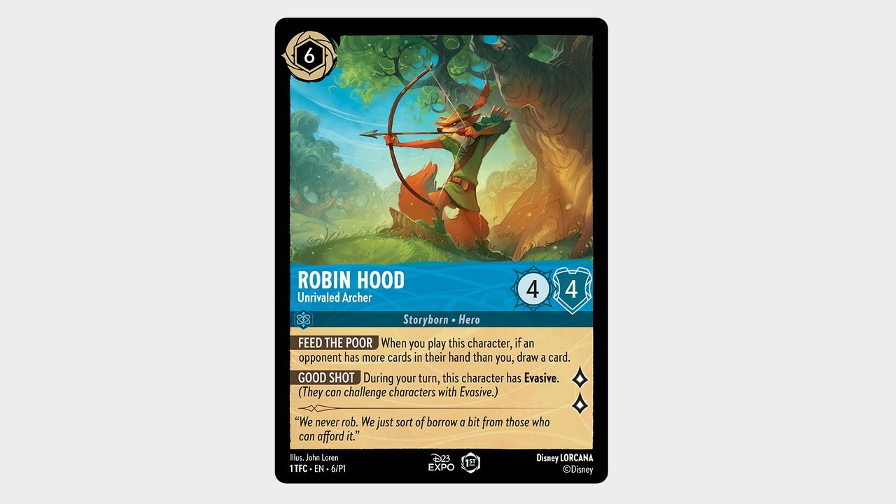 Disney Lorcana D23 Expo Robin Hood card