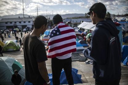 Central American migrants at a shelter in Mexico.