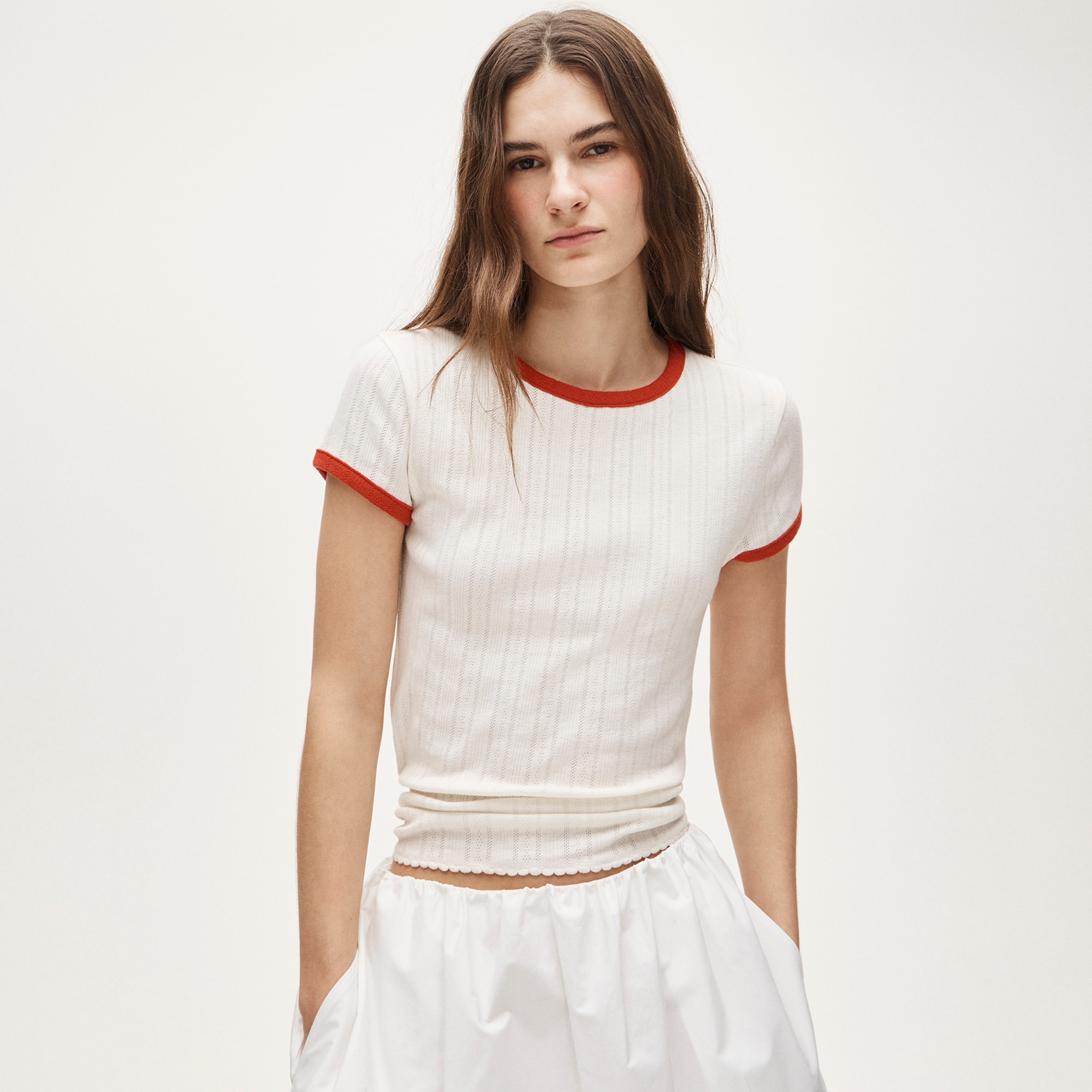 Pointelle Ringer T-Shirt