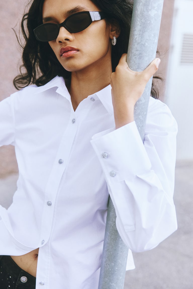 Draped Cotton Shirt