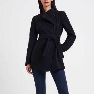 French Connection Wool Blend Belted Wrap Coat