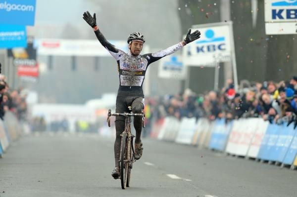 Wietse Bosmans (BKCP-Powerplus) celebrates victory.