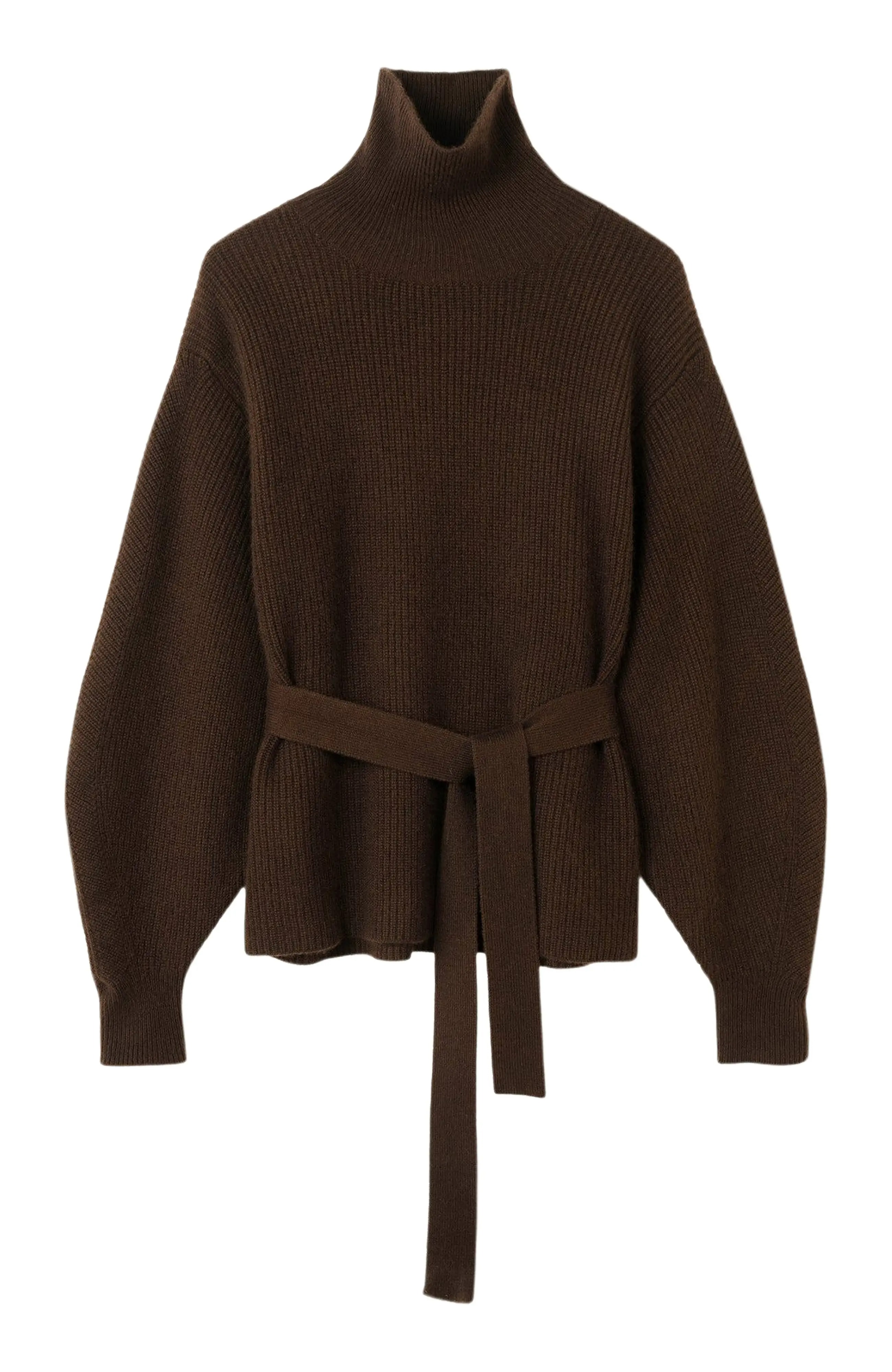 GOBI Mongolian Cashmere, Belted Cashmere Turtleneck
