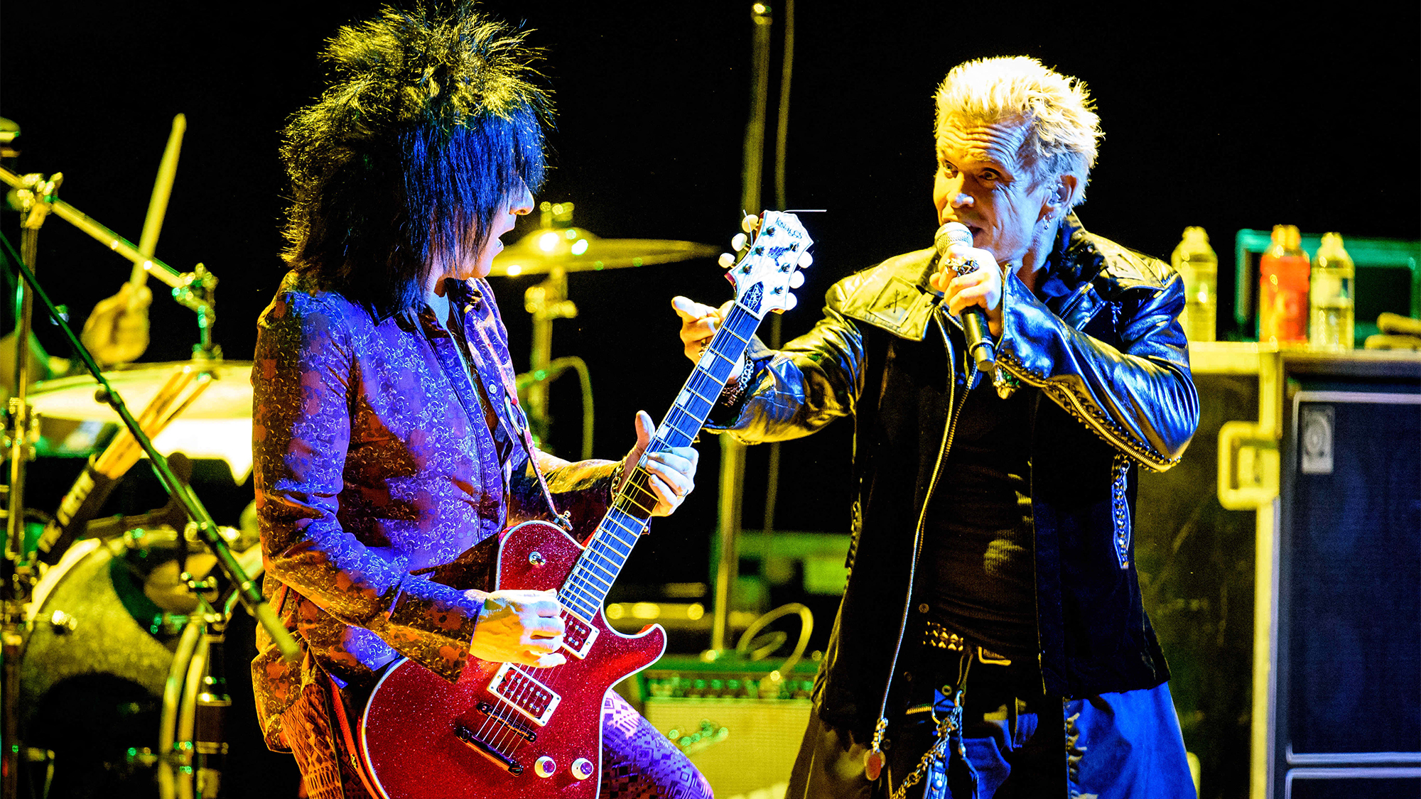 Steve Stevens (left) and Billy Idol onstage. 4th Feb, 2015. at Massey Hall in Toronto.
