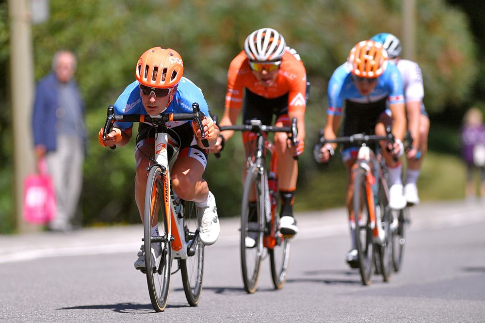 Owain Doull (Team Sky), Hugo Houle (Team Astana), Nigel Ellsay (Rally Cycling), Adam Roberge (Canada) and Charles-Etienne Chretien (Canada) were the breakaway of the day at Grand Prix Cycliste de Montreal