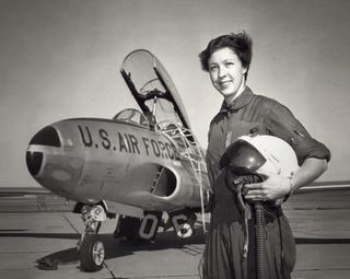 An undated photograph of aviator Wally Funk.