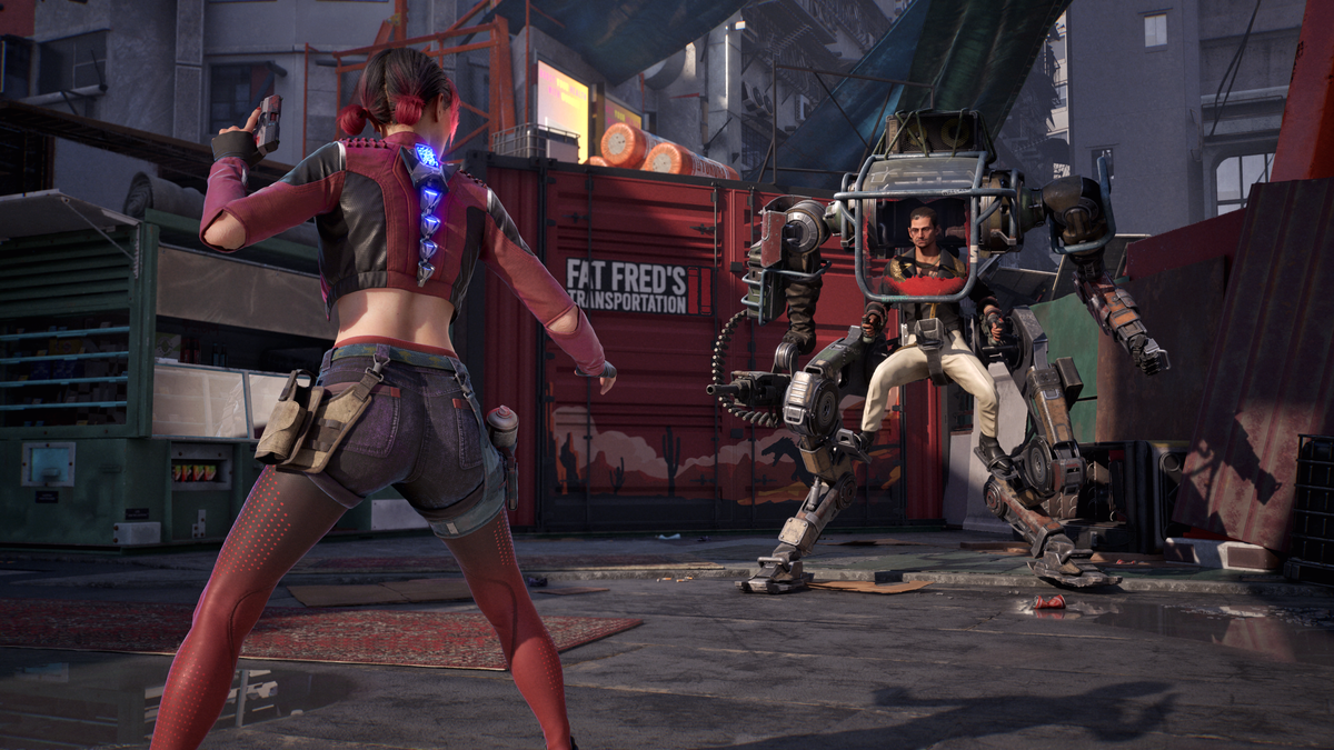 Boss character design for gun-fu game SPINE is visually striking