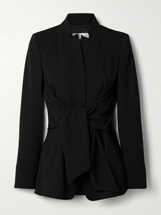 Seggio Tie-Waist Crepe Blazer