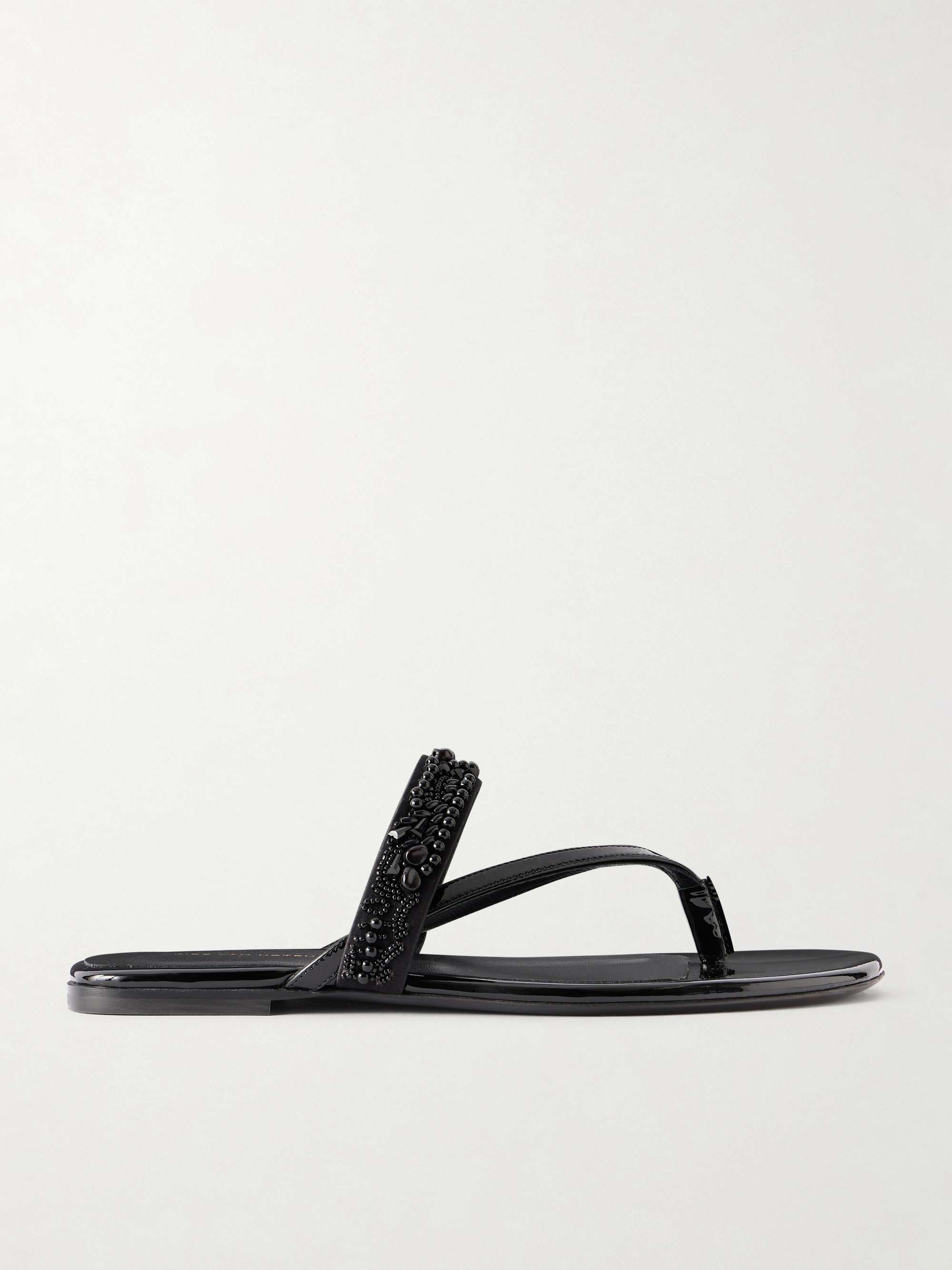 Bead-Embellished Rubber Sandals