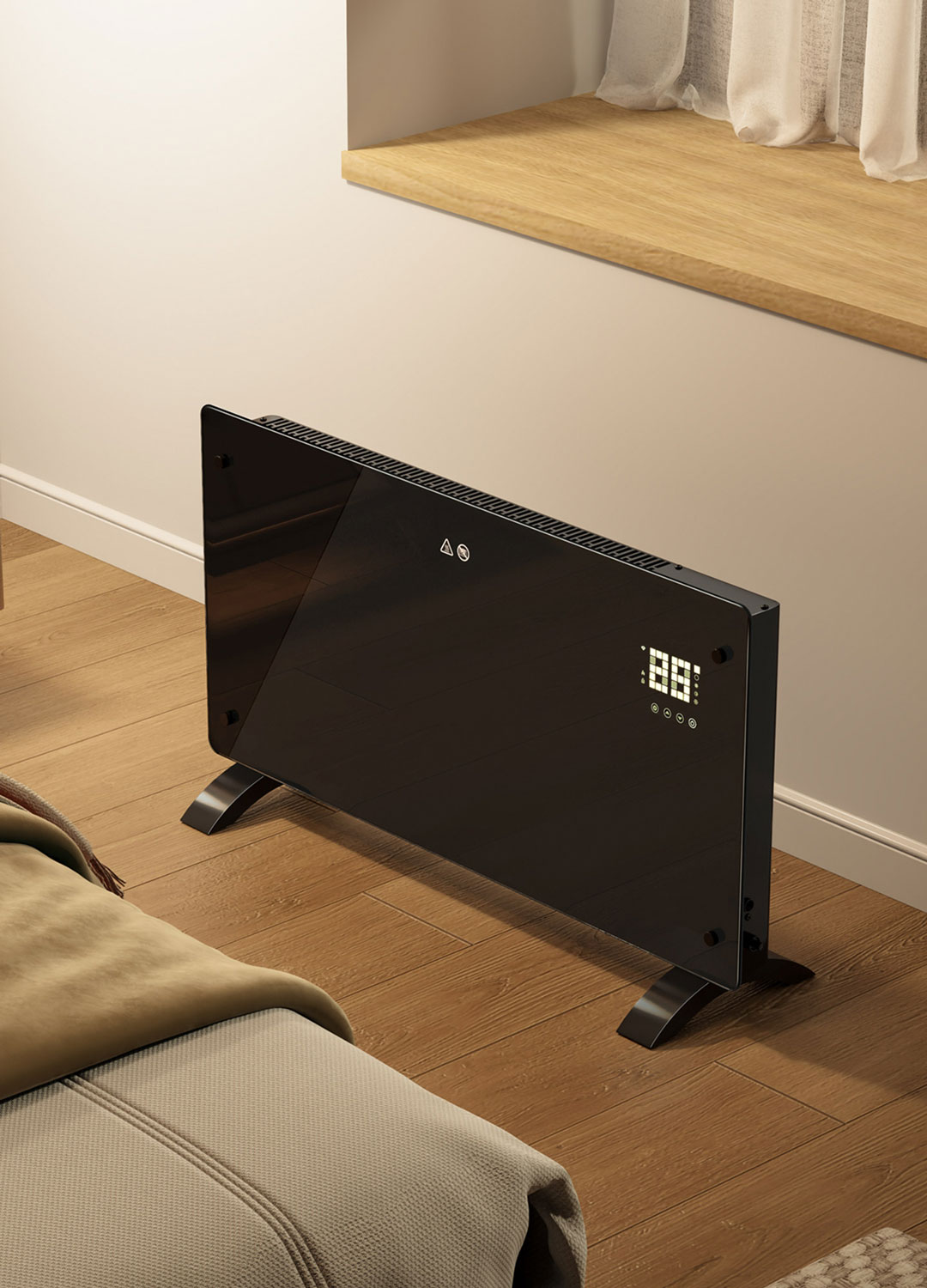 black panel heater from Von Haus