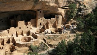 Uma vista dos pueblos em Mesa Verde