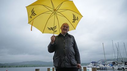 Liberal Democrat leader Ed Davey makes a campaign stop-off at Lake Windermere in the Lake District