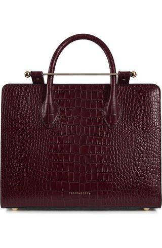 Midi Croc Embossed Leather Tote