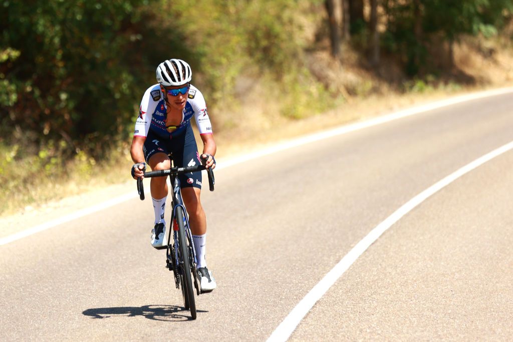 NEILA SPAIN AUGUST 06 Fausto Masnada of Italy and QuickStep Alpha Vinyl Team competes in the breakaway during the 44th Vuelta a Burgos 2022 Stage 5 a 170km stage from Lerma to Lagunas de Neila 1867m VueltaBurgos on August 06 2022 in Neila Spain Photo by Gonzalo Arroyo MorenoGetty Images