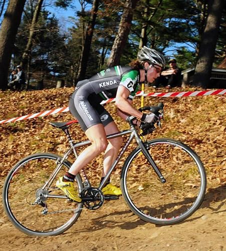 Olympian mountain biker Mary McConneloug (Kenda-Seven-No Tubes) is quite comfortable on steep climbs.