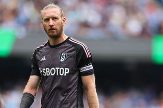 Tim Ream of Fulham during the Premier League match between Manchester City and Fulham FC at Etihad Stadium on September 2, 2023 in Manchester, England.