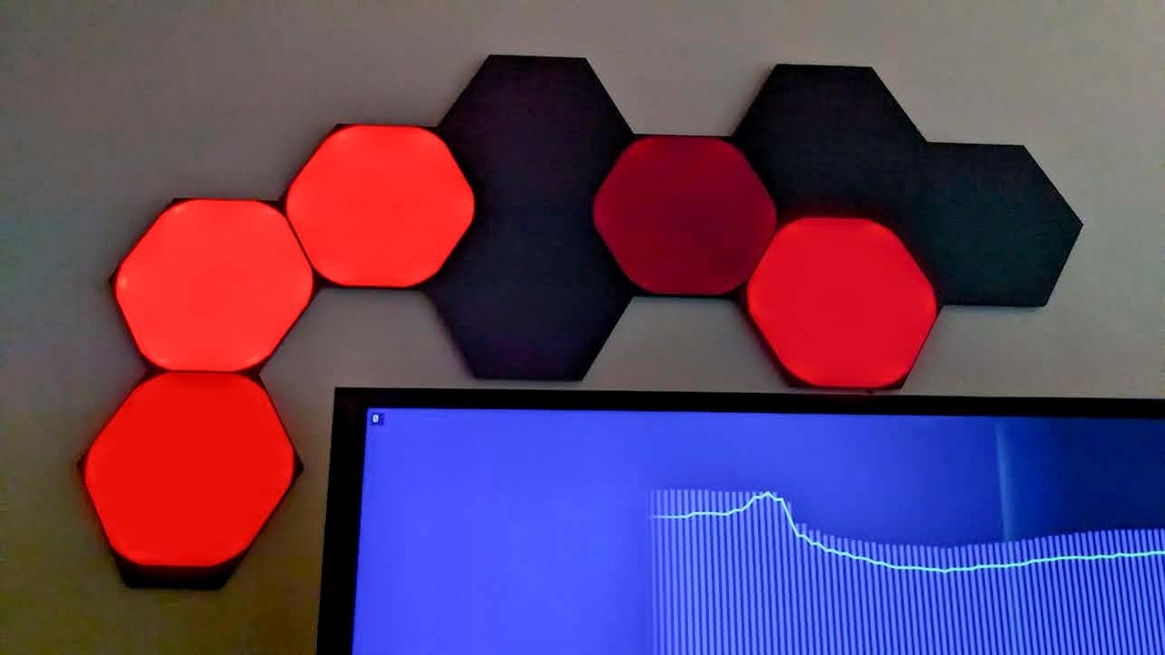 Nanoleaf Shapes Ultra Black Hexagons can go all the way to black.