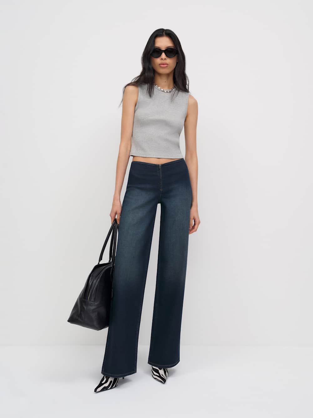 Greta Super Stretch Low Rise Wide Leg Jeans