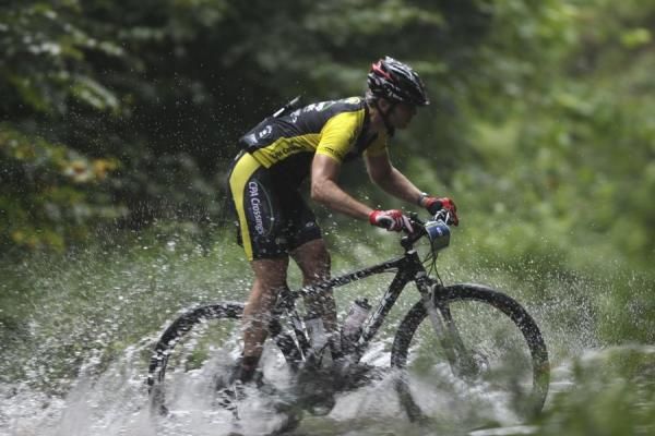 Michael Simonson (RBS Trek - StansNoTubes) careens off the same mountain that put him on a heli ride to the ER one year ago today