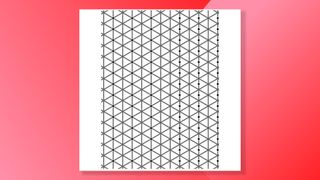 An optical illusion with black dots on a grid of triangles