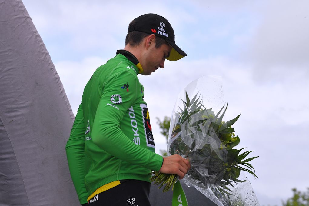 Wout Van Aert (Jumbo-Visma) in green after stage 3 at the Criterium du Dauphine