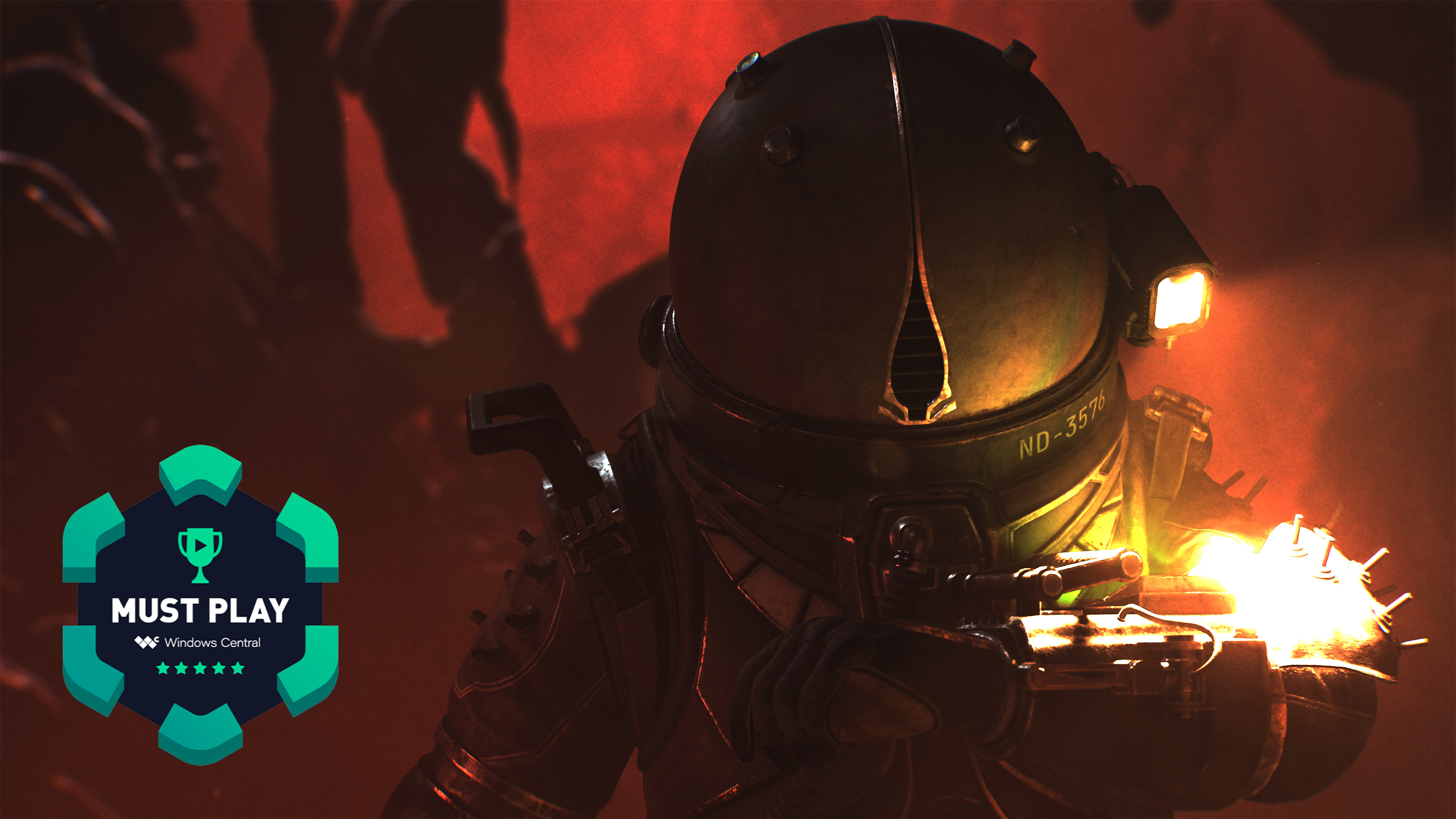 Chronos: The New Dawn protagonist screenshot with Windows Central &quot;Must Play&quot; badge