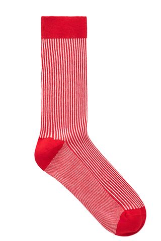 Striped Ribbed-Knit Socks