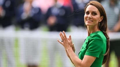 Kate Middleton at Wimbledon in a green dress