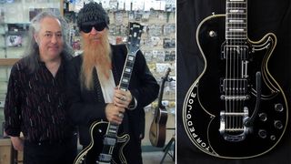 Billy Gibbons holding the 1966 Gibson Torpedo Joe Custom guitar