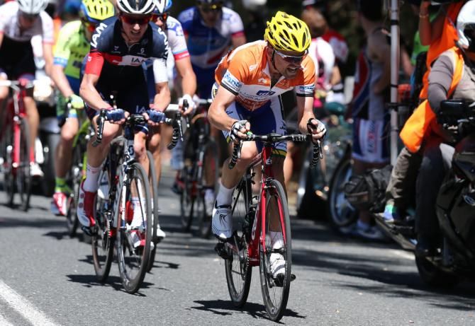 Jack Bobridge (UniSA) trying to hold on up the climb