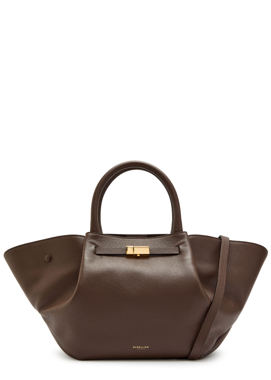 New York Midi Grained Leather Tote