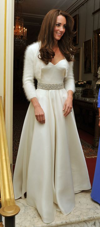 Kate Middleton on her second wedding dress day