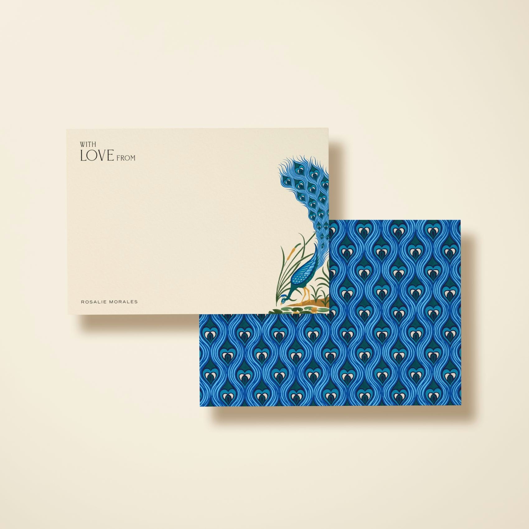 Papier Peacocks note card