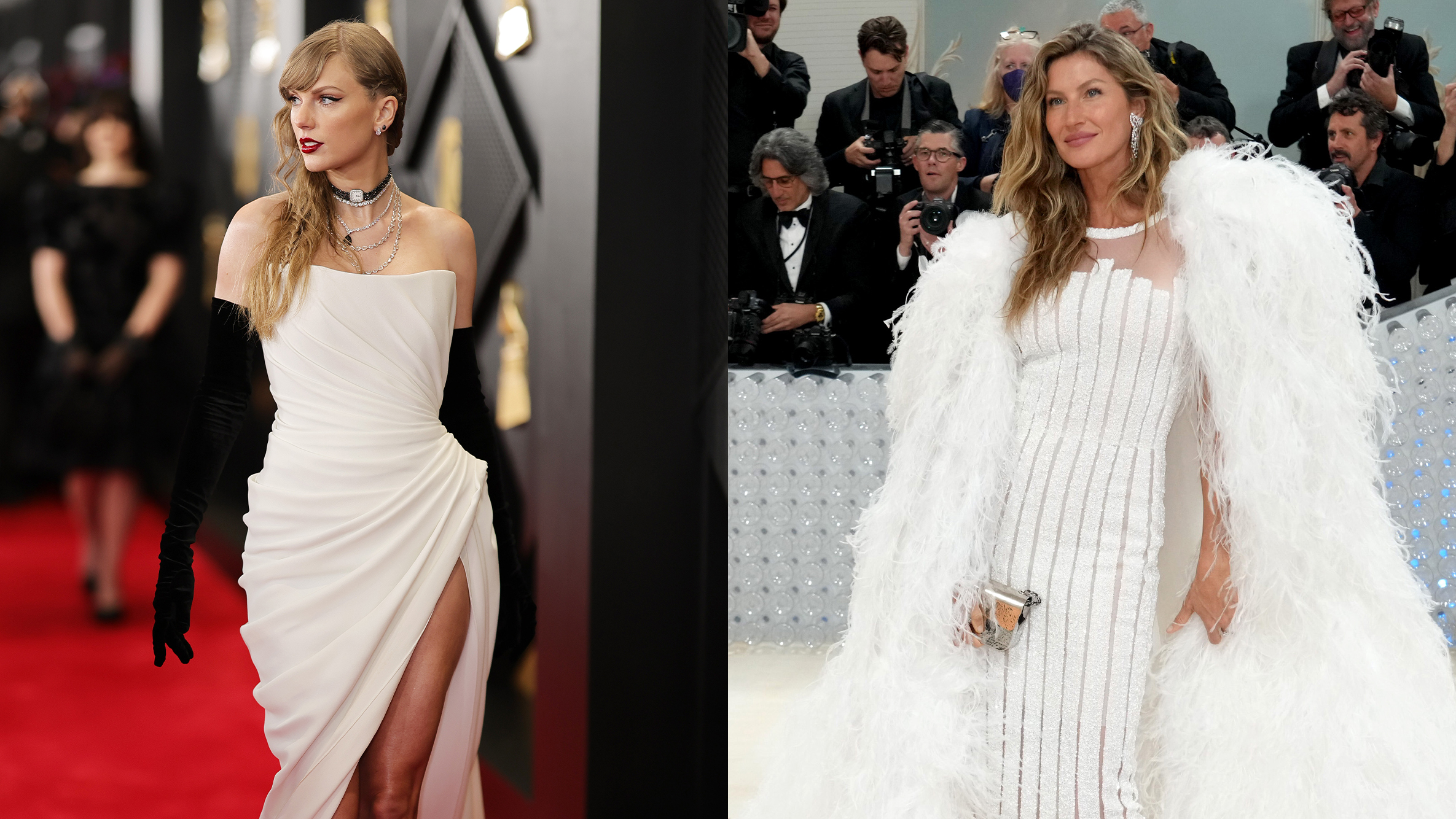 bridal - taylor swift, gisele bundchen
