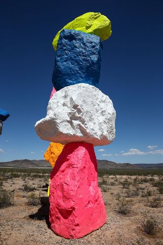 limestone boulders piled vertically in assortments