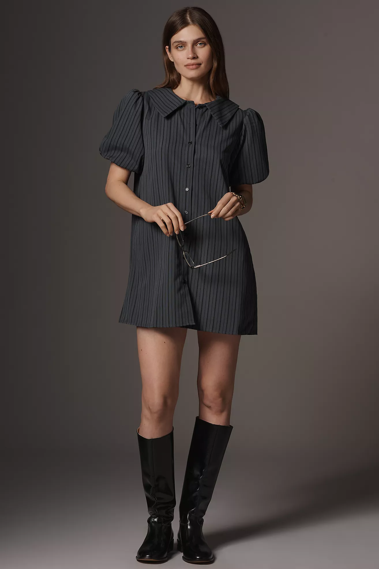 Glamorous Petite Puff-Sleeve Mini Dress