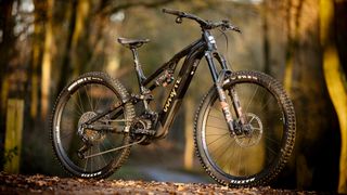 The Whyte E-160 RSX in a woodland setting