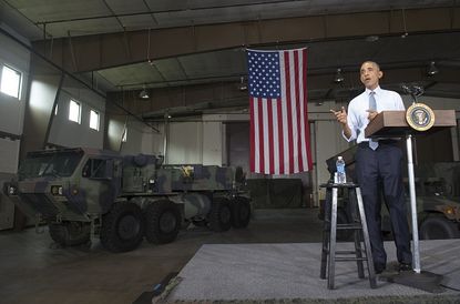 President Obama at Fort Lee in Virginia.