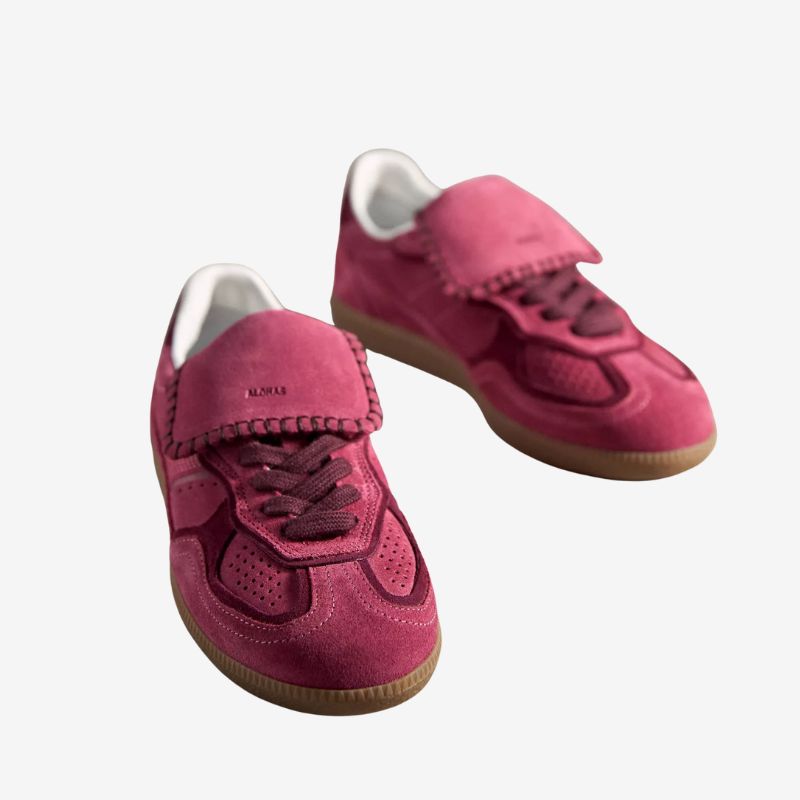 Image of burgundy trainers