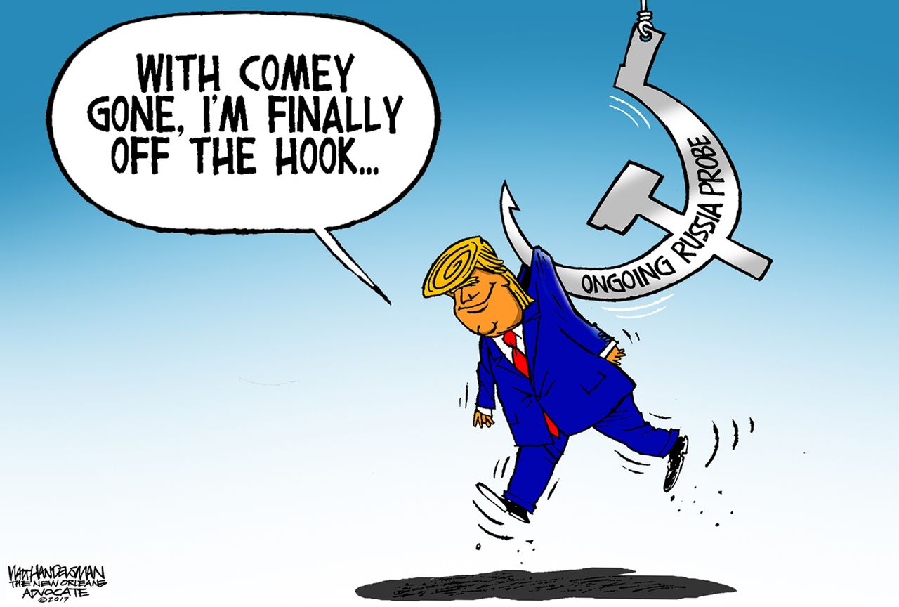 Political Cartoon U.S. Trump Russia Comey FBI